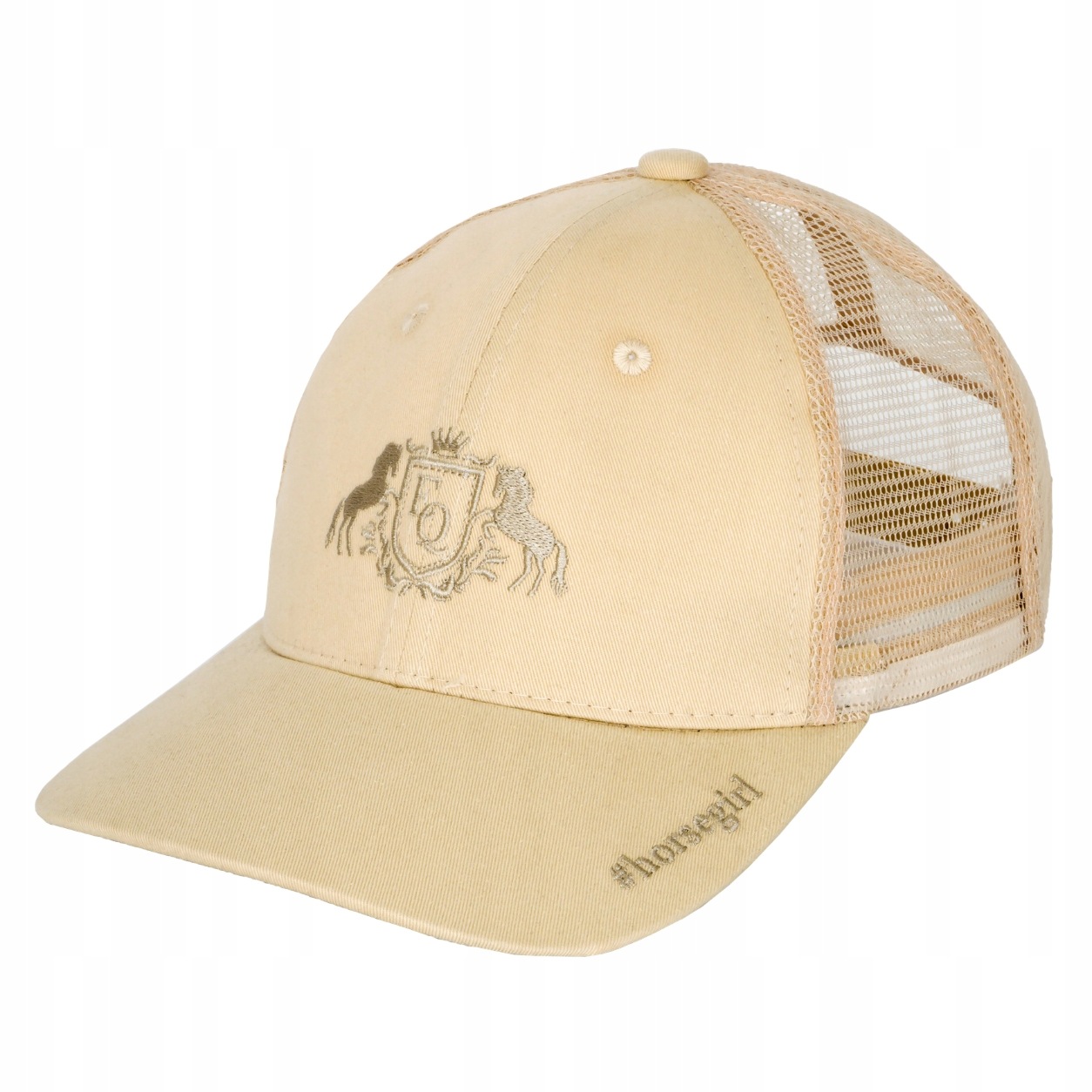 Czapka z daszkiem Equestrian Queen Juliana 26SS baseballowa z siatką beżowa