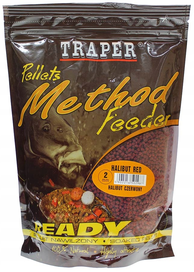 Pellet Traper Method Feeder Ready 2mm 500g Halibut czerwony