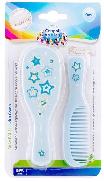 CANPOL SZCZOTKA DO WŁOSÓW + GRZEBYK DLA NIEMOWLĄT 7/406 BLUE Kod producenta 7/406_blu