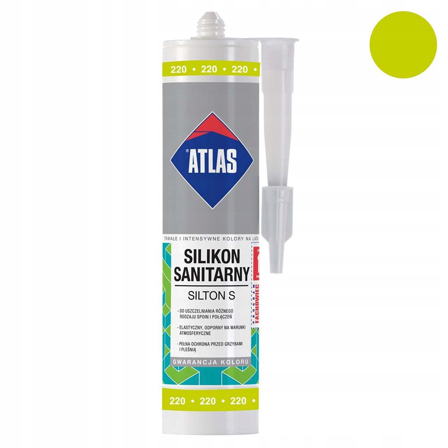 Atlas Silikon sanitarny Silton S 220 Awokado 280ml silikon zielony