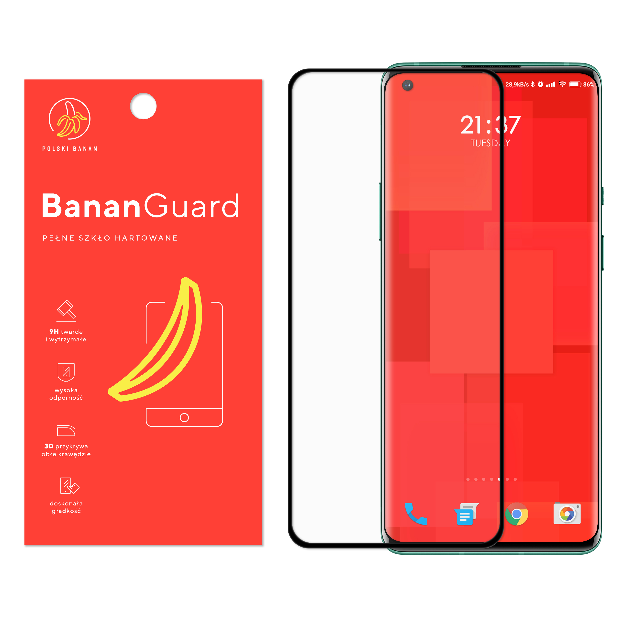 

Szkło Hartowane 3D Polski Banan do OnePlus 8 Pro