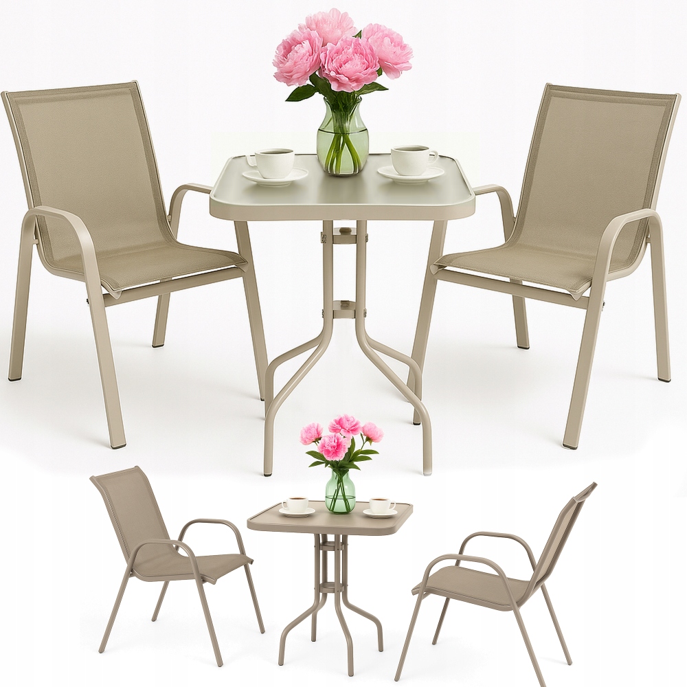 Sada záhradného nábytku stolík Sklo 2 x stoličky na terasu Balkon do záhrady