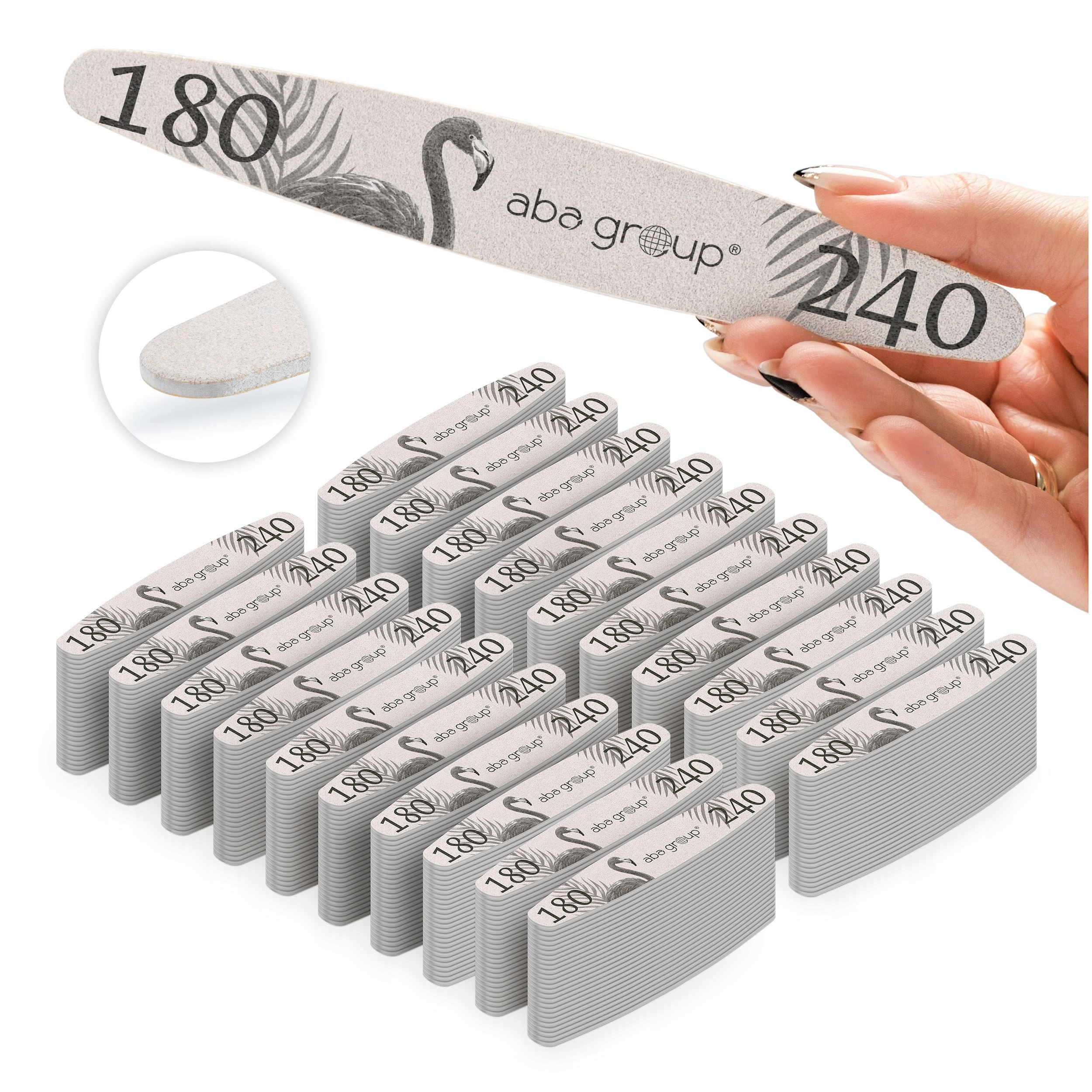 pilník na nehty Elipsa 180/240 Slim Aba Group Sada 500 ks