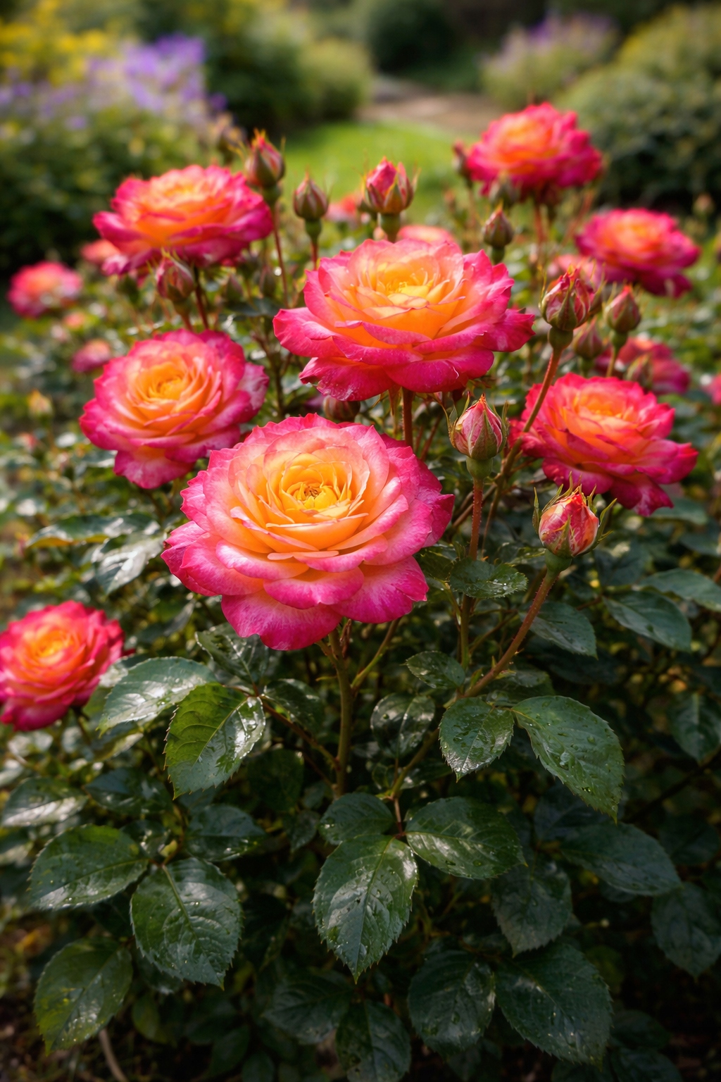 RÓŻA RABATOWA TRICOLOR – ŻÓŁTO-CZERWONA | OBFITE KWITNIENIE | C3