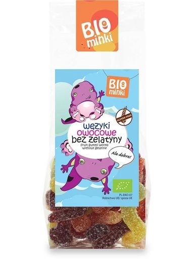 4x Biominki Ovocní hadi bez želatiny bezlepkové 100 g