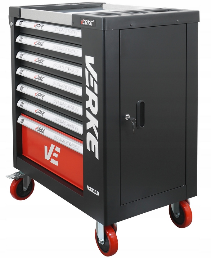 SZAFKA NARZĘDZIOWA WARSZTATOWA VERKE + NARZĘDZIA PREMIUM 298szt. +LAMPA LED Kod producenta V33110