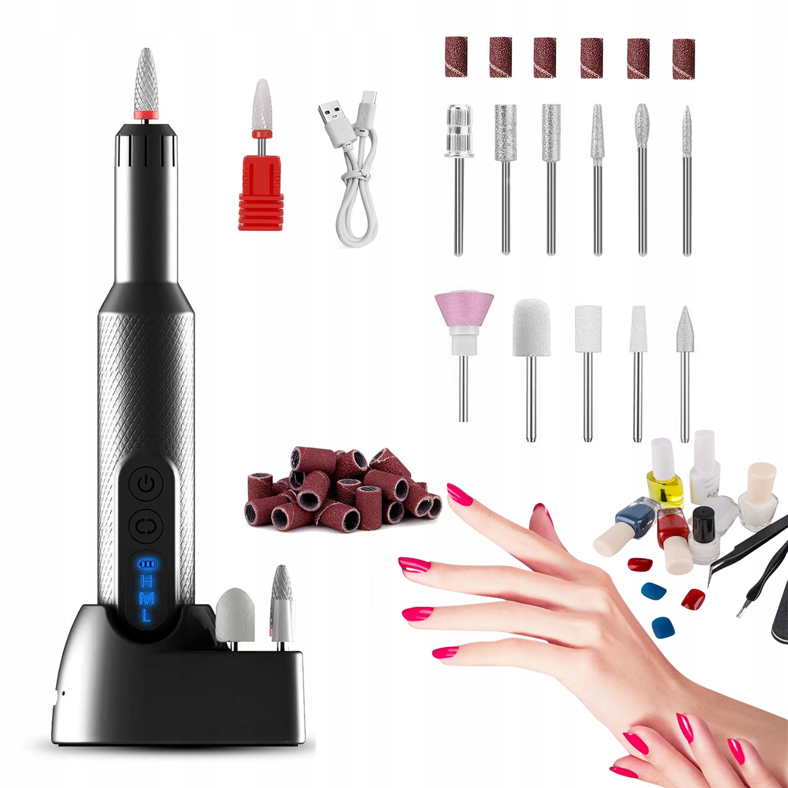 Sada Brusky Na Nehty Elektrický Pilník Bruska Na Drápky