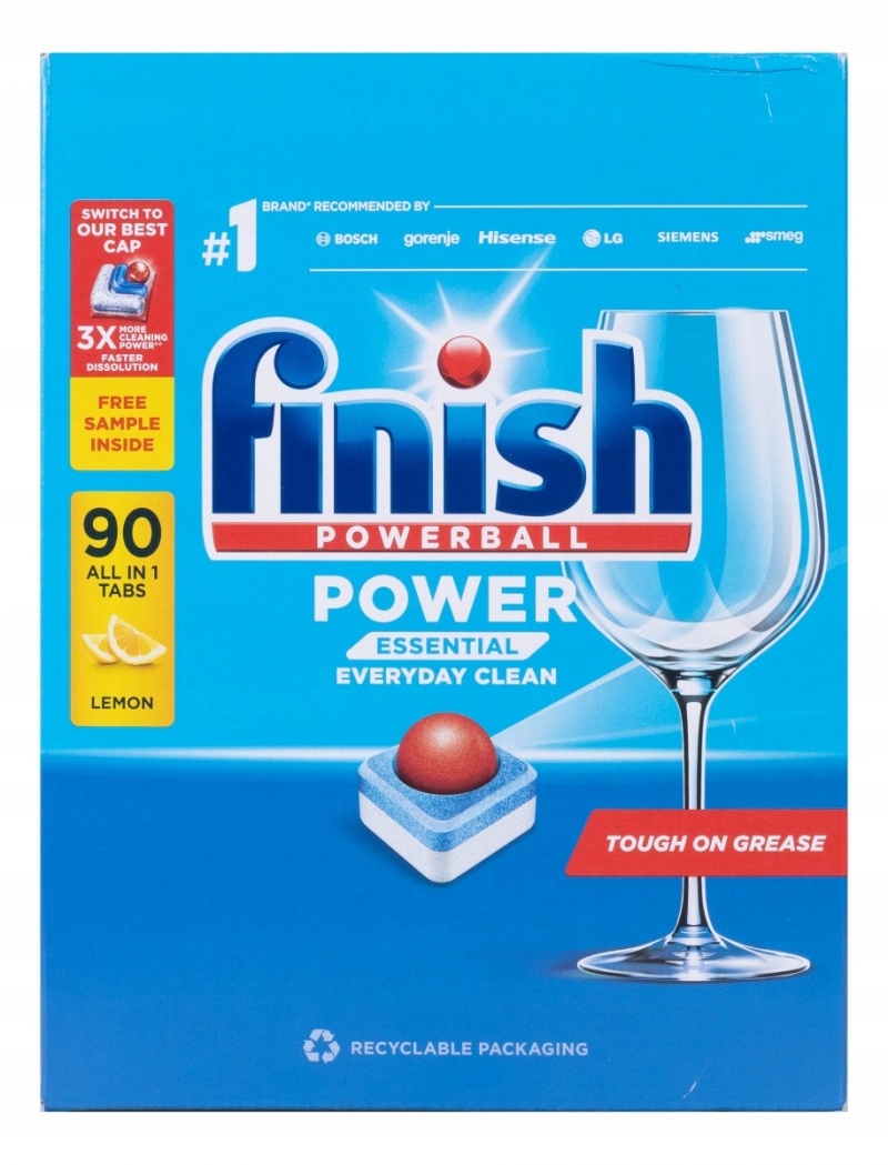 Levně Tablety do myčky Finish Power Essential, 90 ks 2 bonus , citron