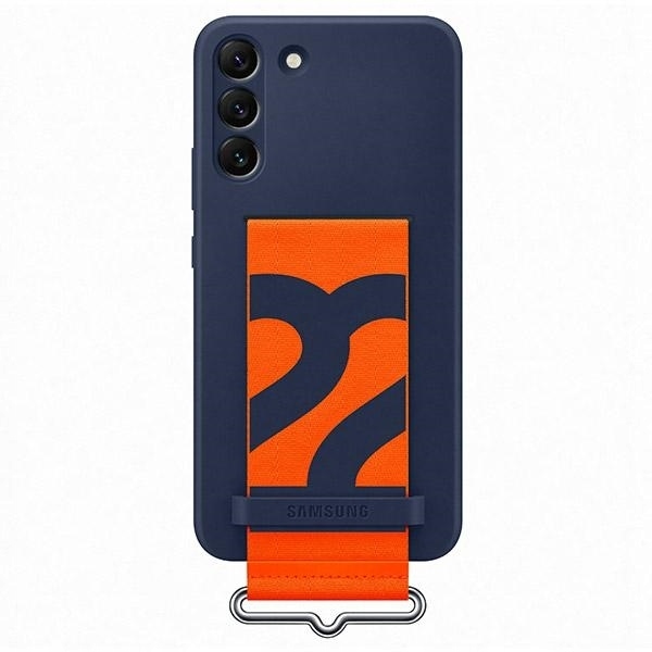 Pouzdro Samsung EF-GS906TN S22+ S906 tmavě modrá/navy Silicone Cover Strap