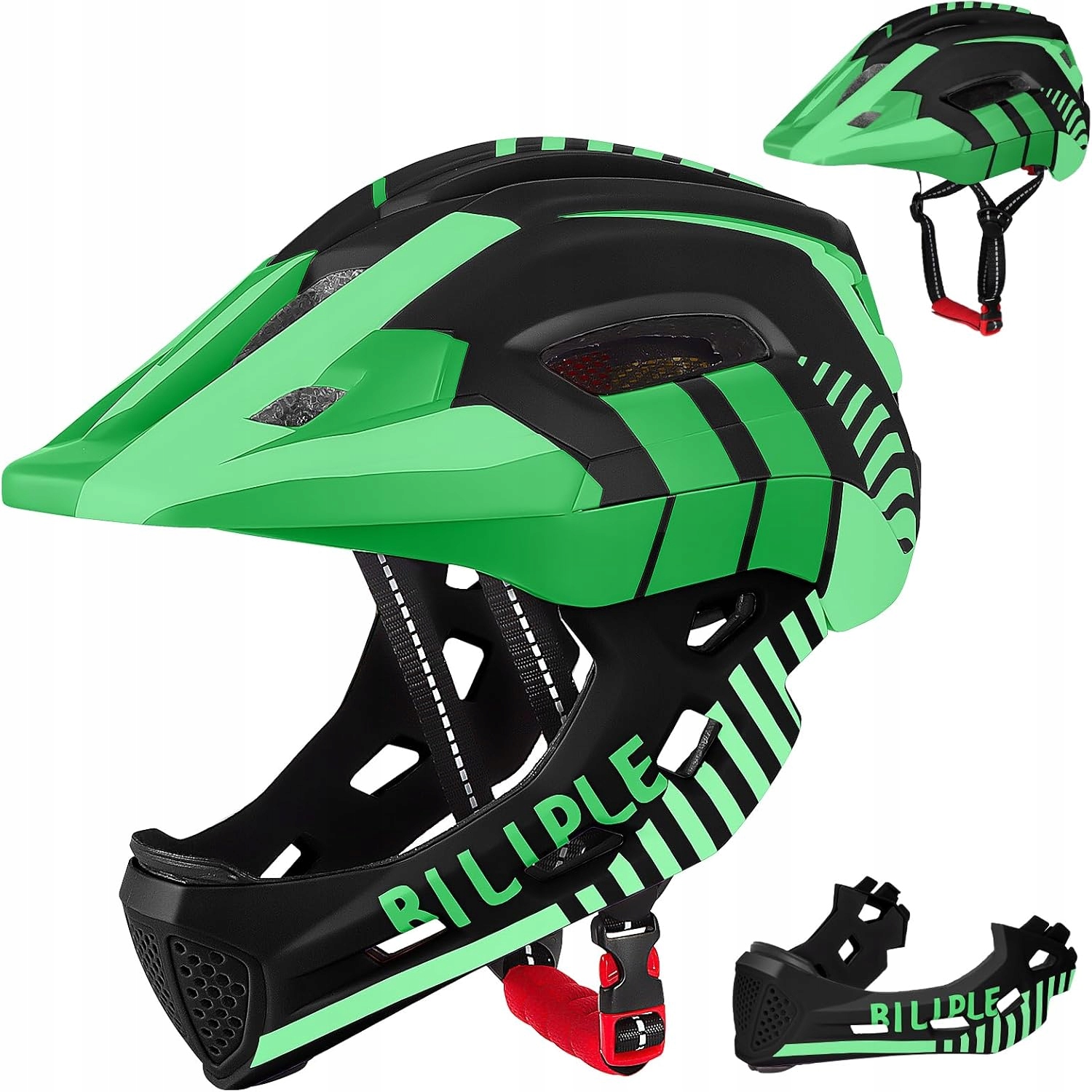 Dziecięcy kask rowerowy Mtb Ochrona na szczękę 52-56cm