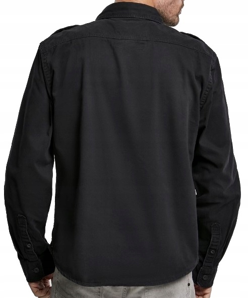 KOSZULA MĘSKA BRANDIT VINTAGE BAWEŁNA CZARNA XXL Kolekcja MILITARIA,SURVIVAL