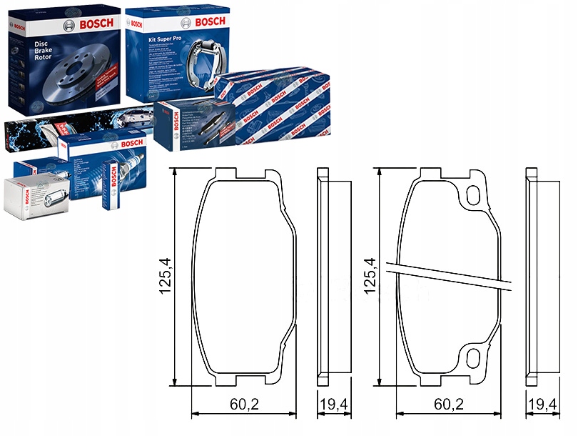 КОМПЛЕКТ КОЛОДОК ГАЛЬМІВНИХ BOSCH Mk499871 Mc89460