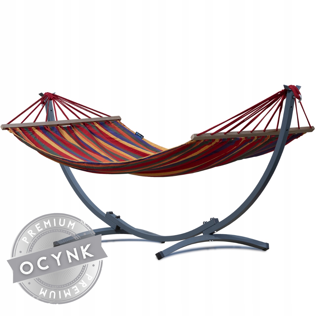 Hamak ze stelażem ocynkowanym Kompakt hamak z poprzeczkami Potenza