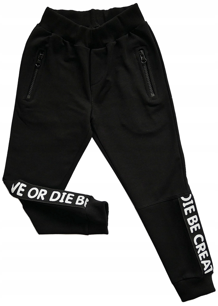 Chłopięce spodnie DRESOWE kieszenie na EKSPRES 146