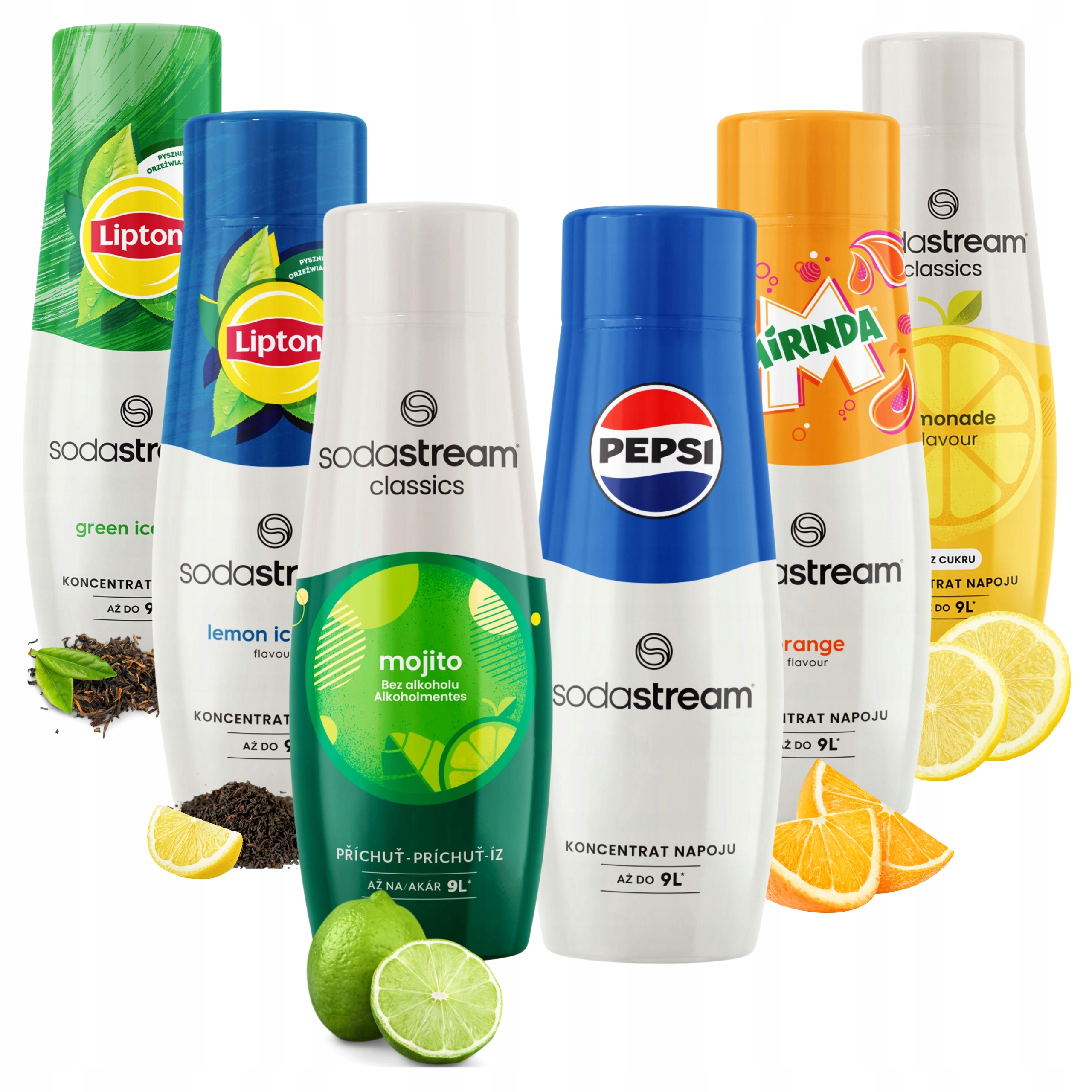 Levně Sirupy Sodastream Lipton Lemon, Green, Pepsi, Limonáda, Mirinda, Mojito