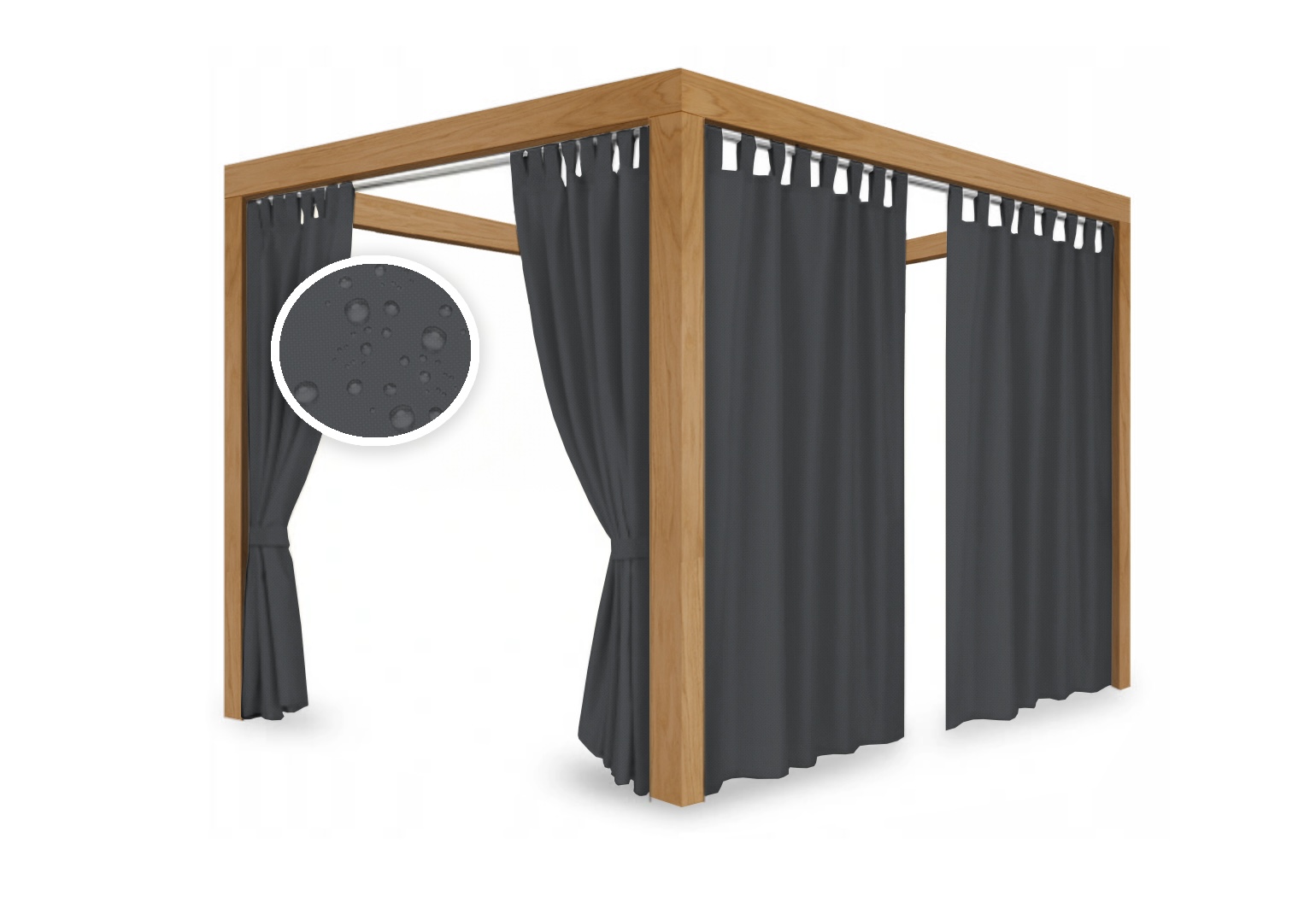 ZASŁONY OGRODOWE WODOODPORNE ZASŁONY NA SZELKACH Z RZEPEM NA TARAS 155x200 Typ inny