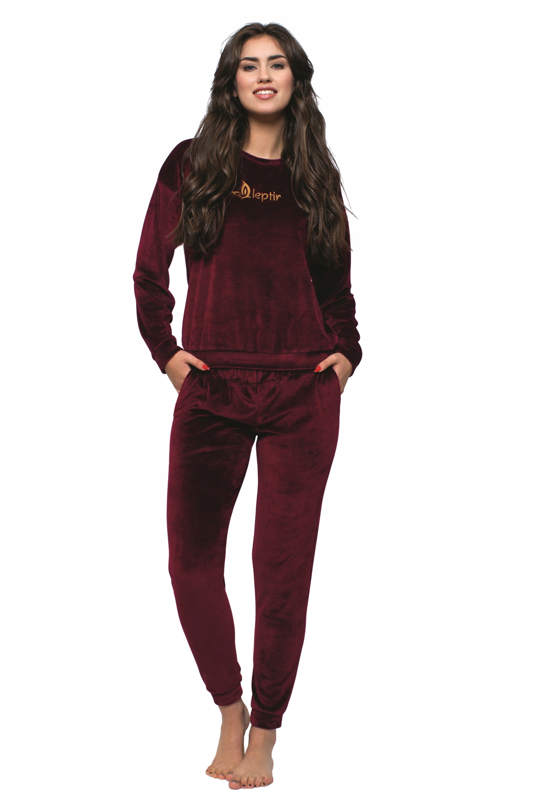 

Leptir Dres Piżama Damska 176/02 Bordo 2XL