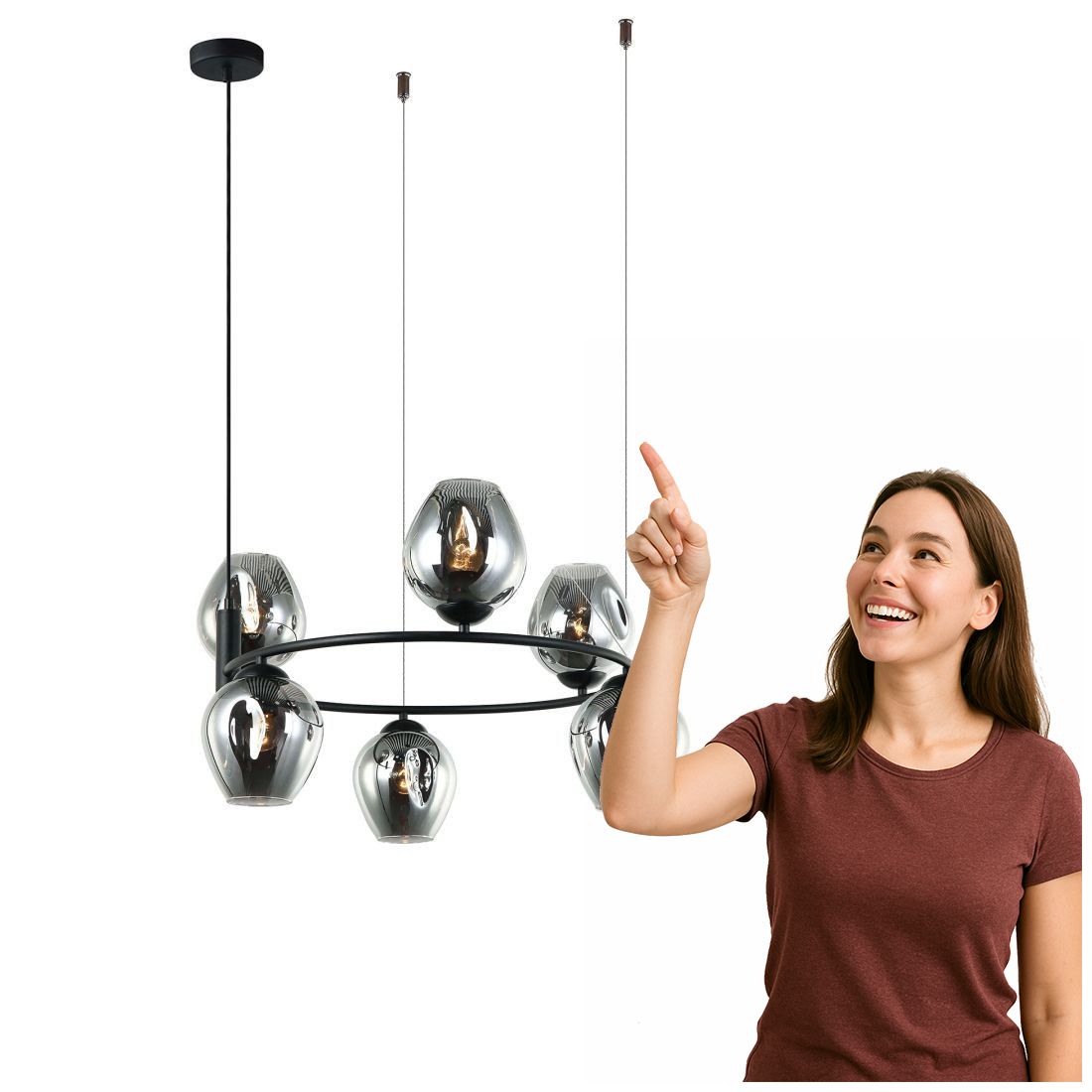 Závěsná lampa Roxane MDM-4045-6 Bk+sg Italux