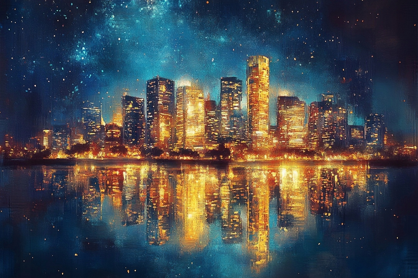 Obraz Na Plátně Canvas Město Noc Hvězdy Mrakodrapy New York Usa 120x80