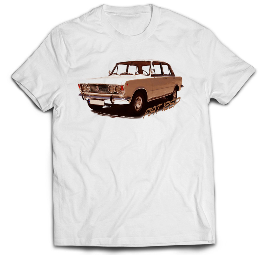 

Tshirt Fiat 125 ikony Prl Samochód Rysunek S