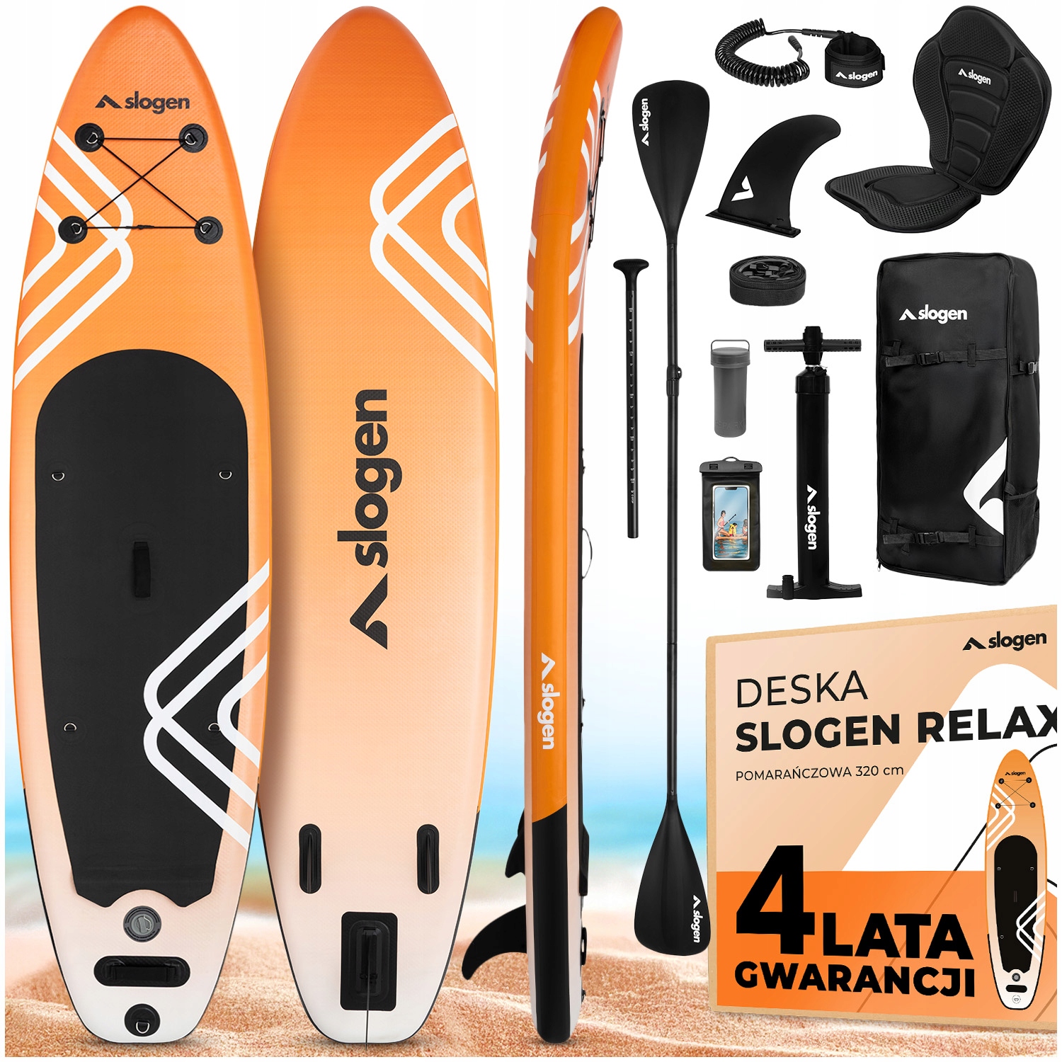 Deska Sup Relax Pompowana Do Pływania Stand Up Paddle 320cm Zestaw 12w1 Pro