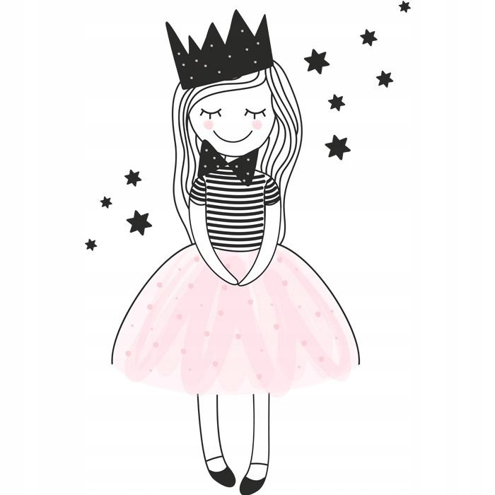 NAKLEJKA NA ŚCIANĘ KSIĘŻNICZKA AMELKA RÓŻ L