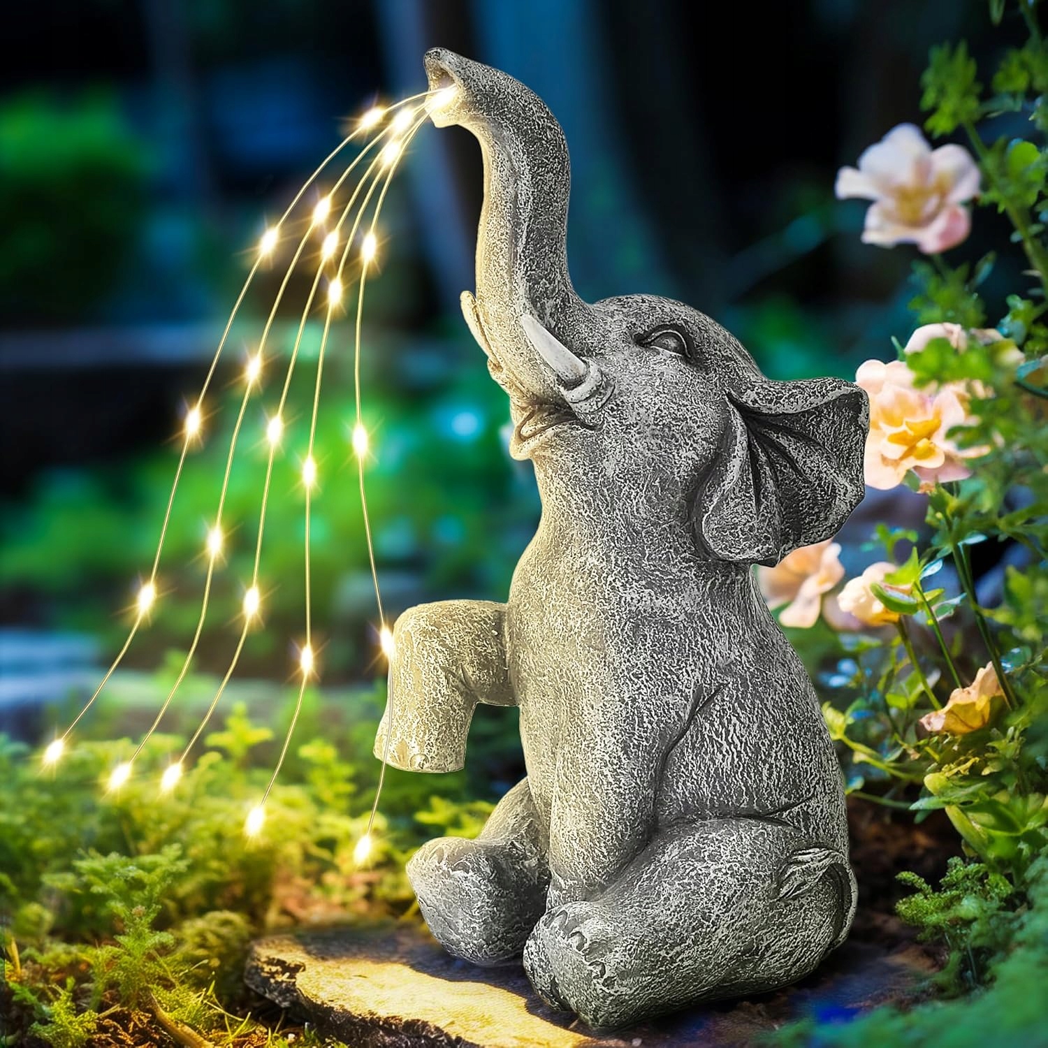 Figurka Słonia Solarna Led Dekoracja Ogrodu 27CM
