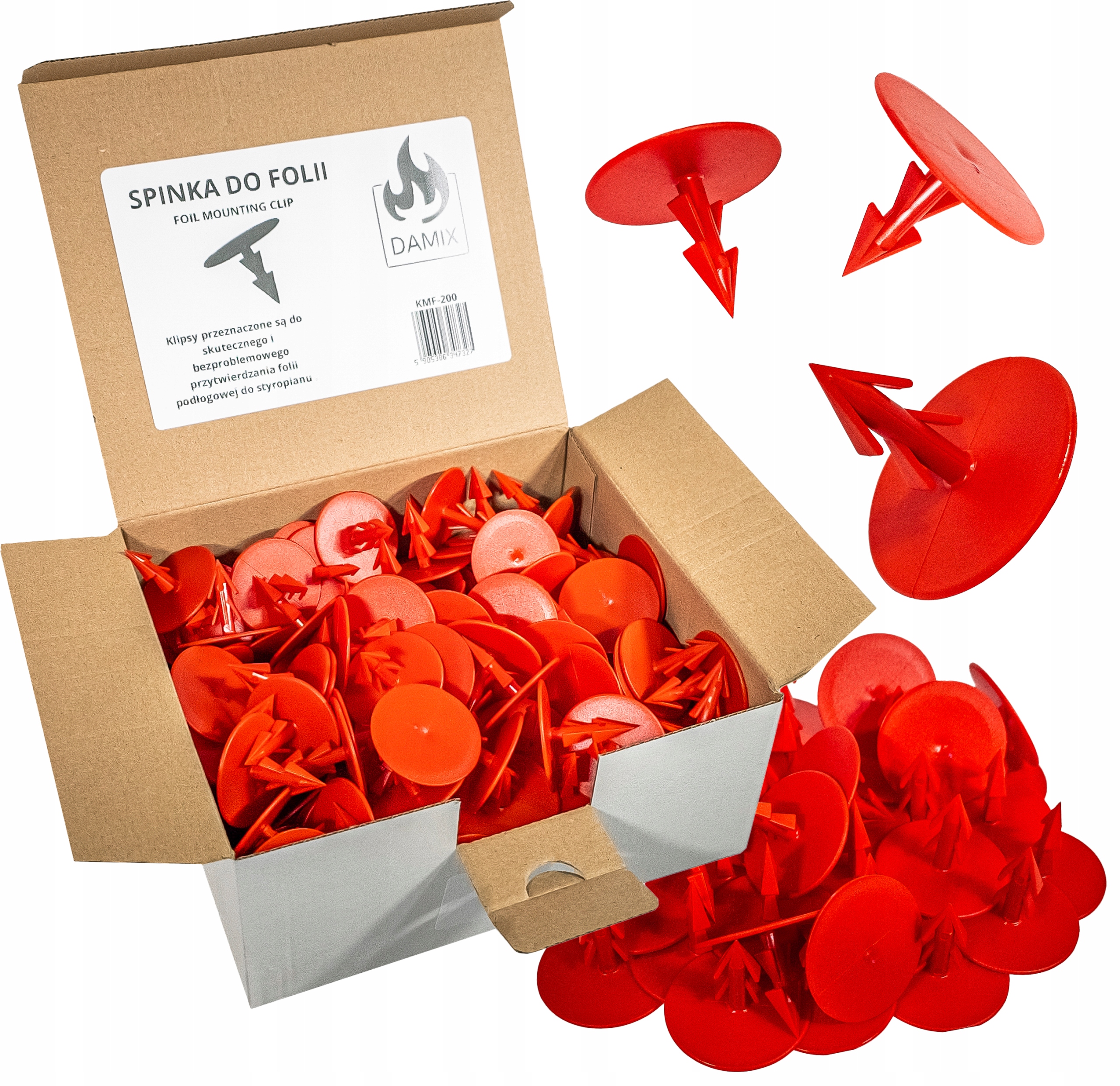 KLIPS SPINKA DO MOCOWANIA FOLII PODŁOGOWEJ SPINKI KLIPSY DO PODŁOGÓWKI 200