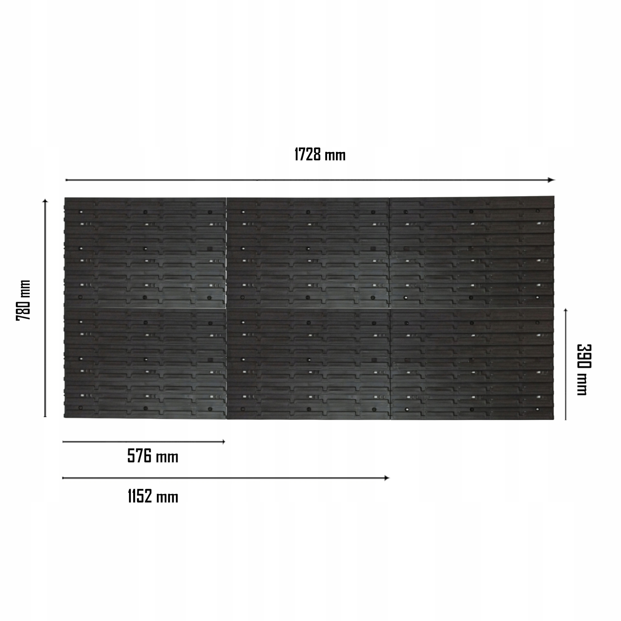 Tablica ścianka warsztatowa 173x78 CM 64 KUWETY Rodzaj tablica z elementami