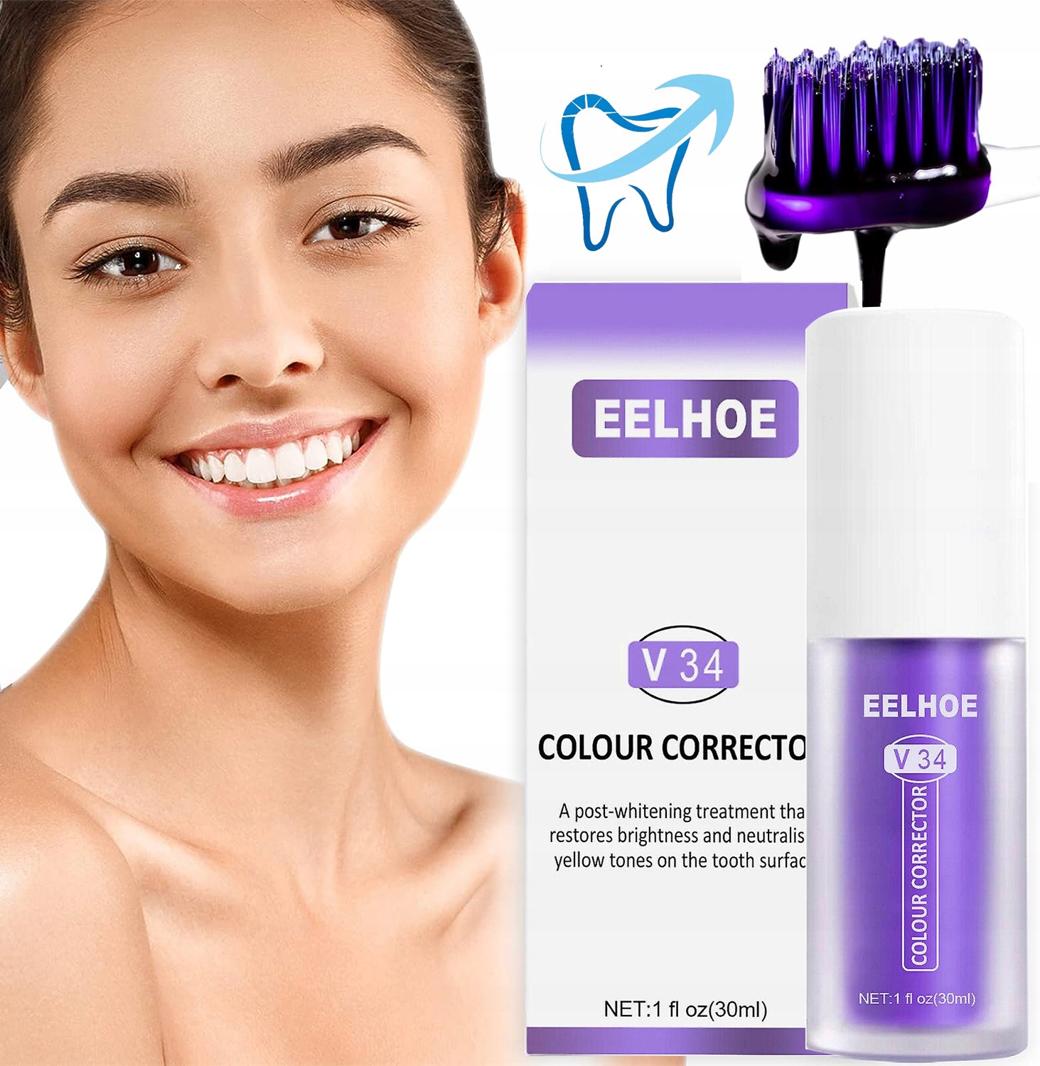 HISMILE V34 30ml Pasta Do Zębów Z Korektorem