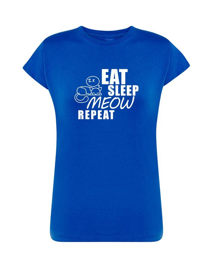 

Koszulka damska Eat Sleep Meow Repeat r.blue L