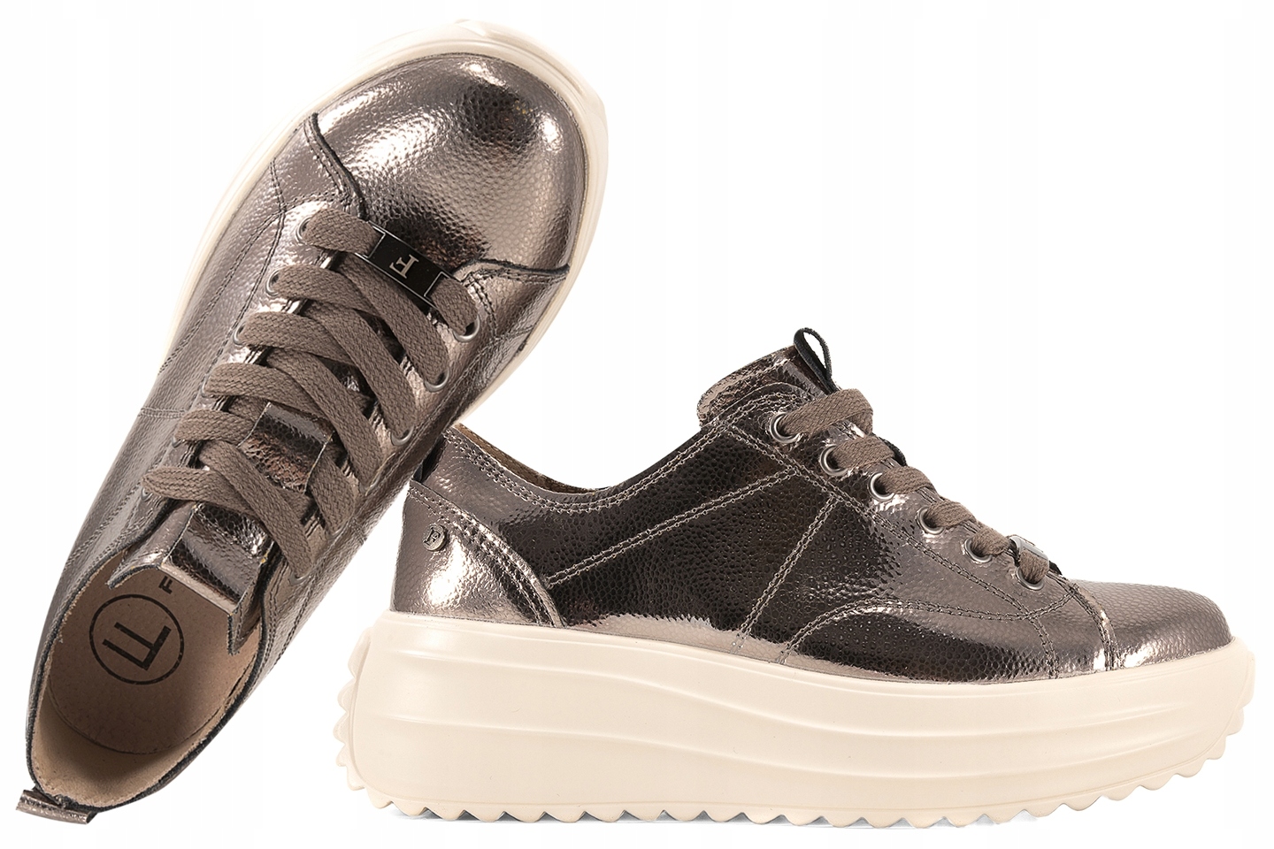 Filippo DP6795 Dámské Polobotky Tenisky Na Platformě Kožené 38