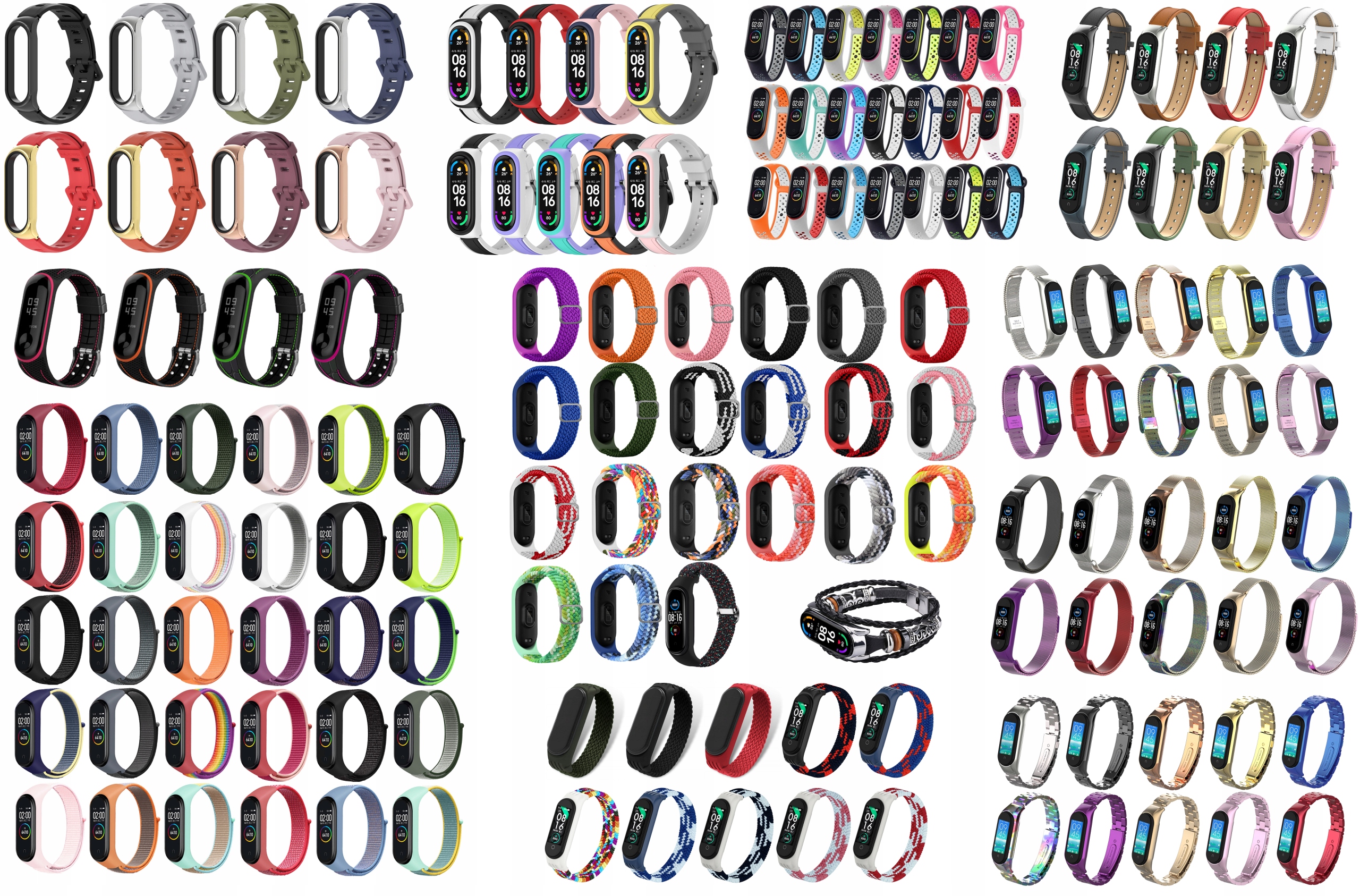 PASEK OPASKA do XIAOMI MI BAND 3/4 21 MEGA KOLORÓW Długość 210 mm