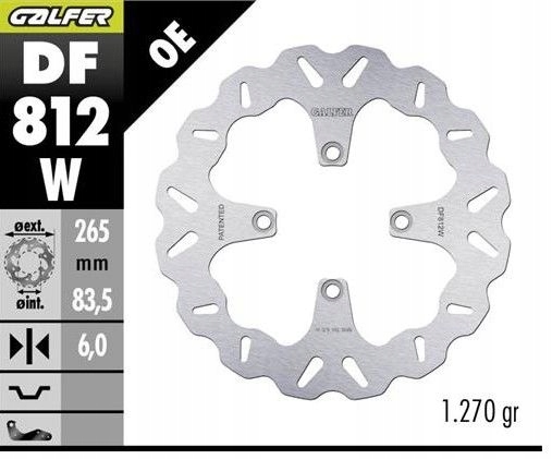 Galfer Brzdový Kotúč Zadný Ducati Diavel 1200/1260 '11- Multistrada 1200/