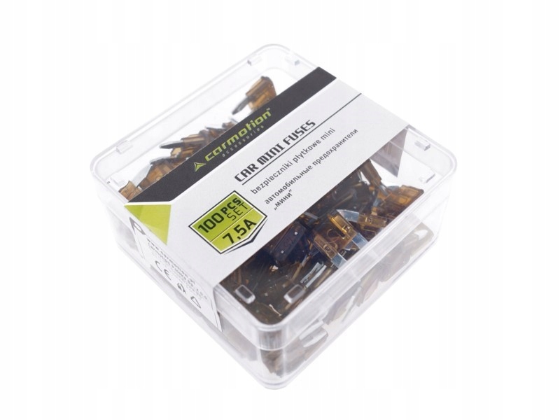 BEZPIECZNIKI PŁYTKOWE MINI 7,5A, 100 SZT