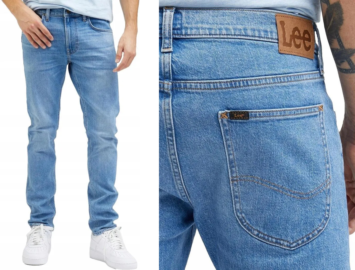 Lee Luke světlé džíny zúžené slim tapered kalhoty Working Man Worn W34 L34