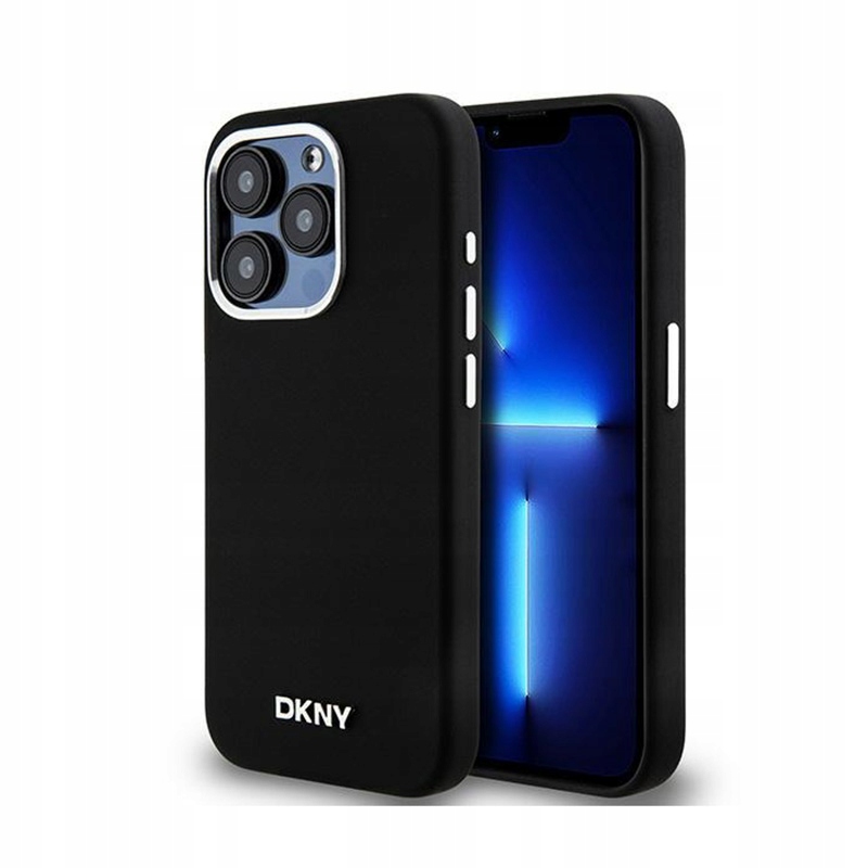 Dkny Liquid Silicone Small Metal Logo MagSafe – Pouzdro pro iPhone 15 Pro (černé)