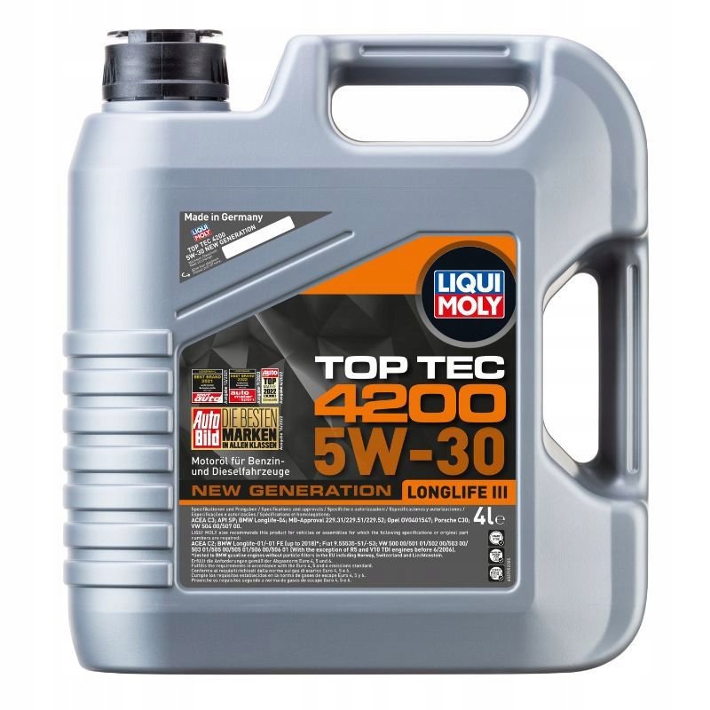 Motorový olej 5W-30 Liqui Moly Top Tec 4200 4L 3715