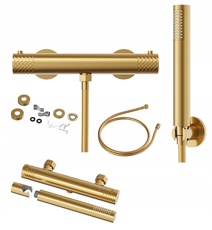 Termostatická sprchová batéria Glami zlatý kohútik, termostat, slúchadlá