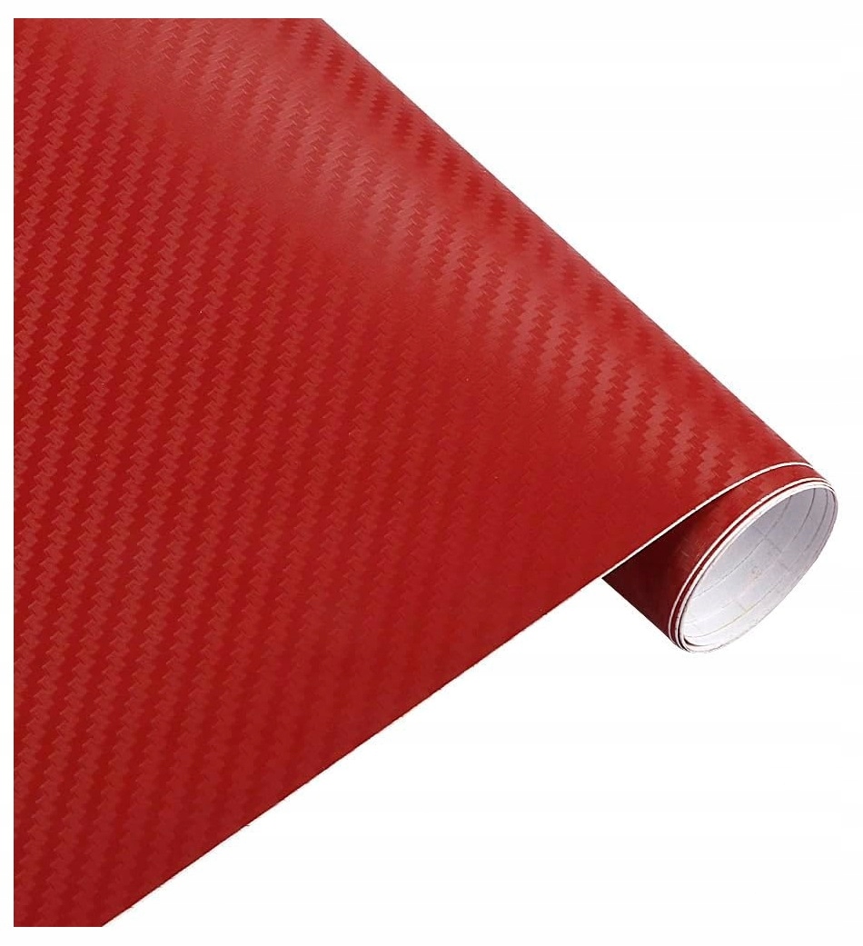 Folia Carbon 3D Okleina Karbon Czerwona Czerwony Red Mat Progi Dach 150cm