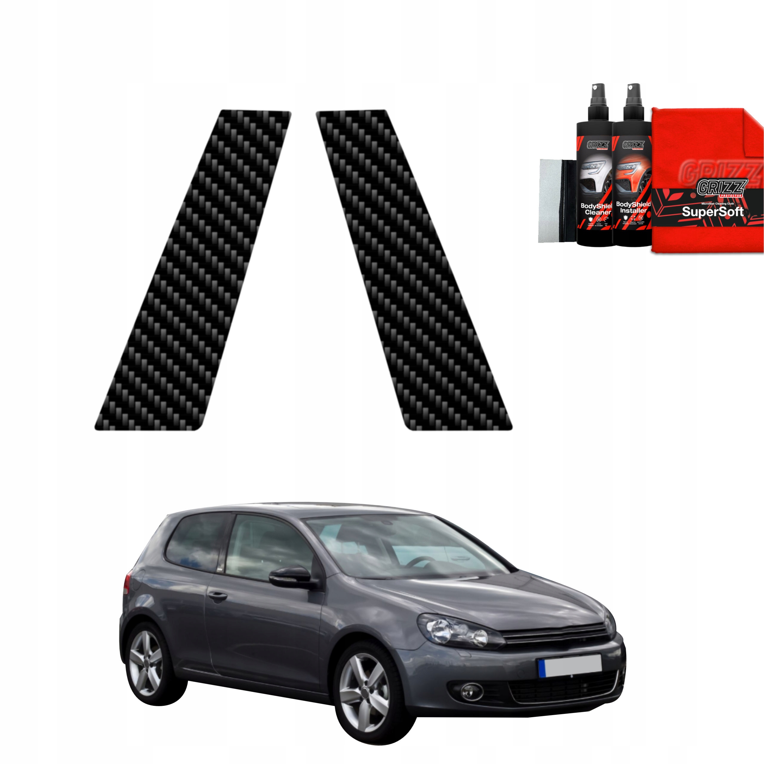 2v1 Fólie na sloupky pro Volkswagen Golf 6 Hatchback 3D (2008-2012)