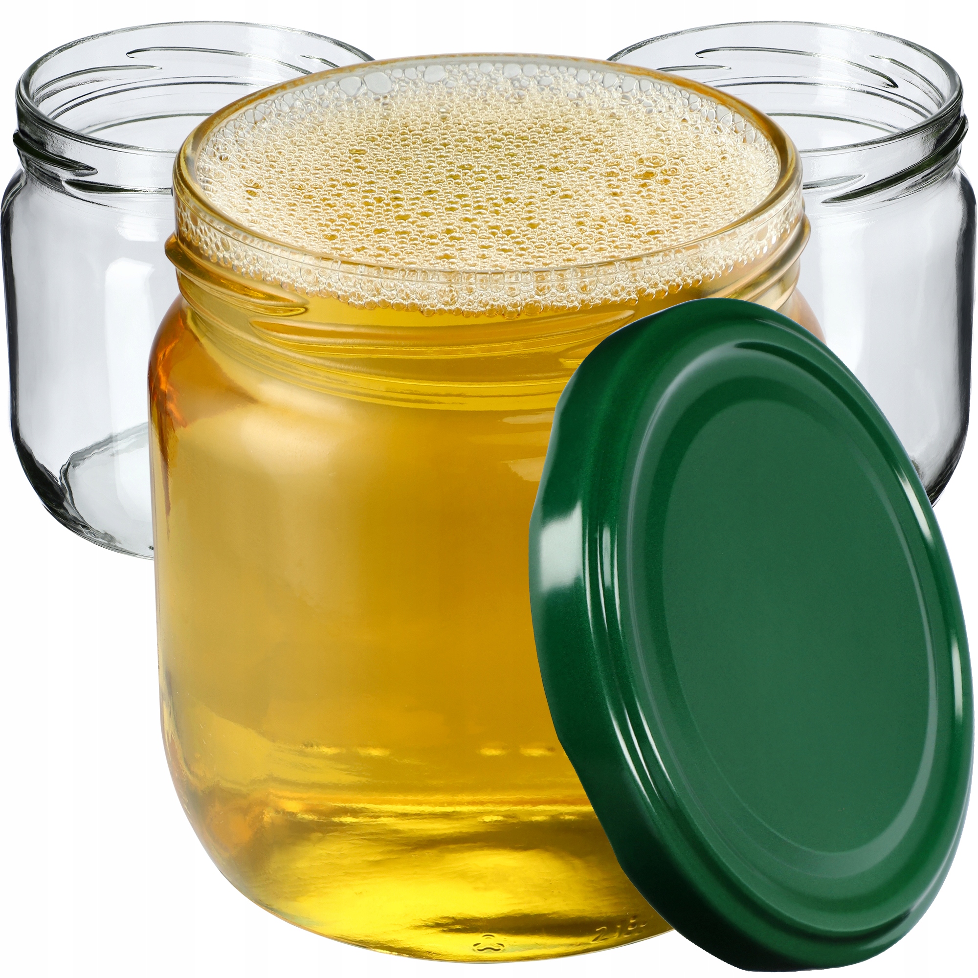 24x Sklenice Zavařovací Sklenice 425ML Na Med Džem Šroubovací Víčka FI82