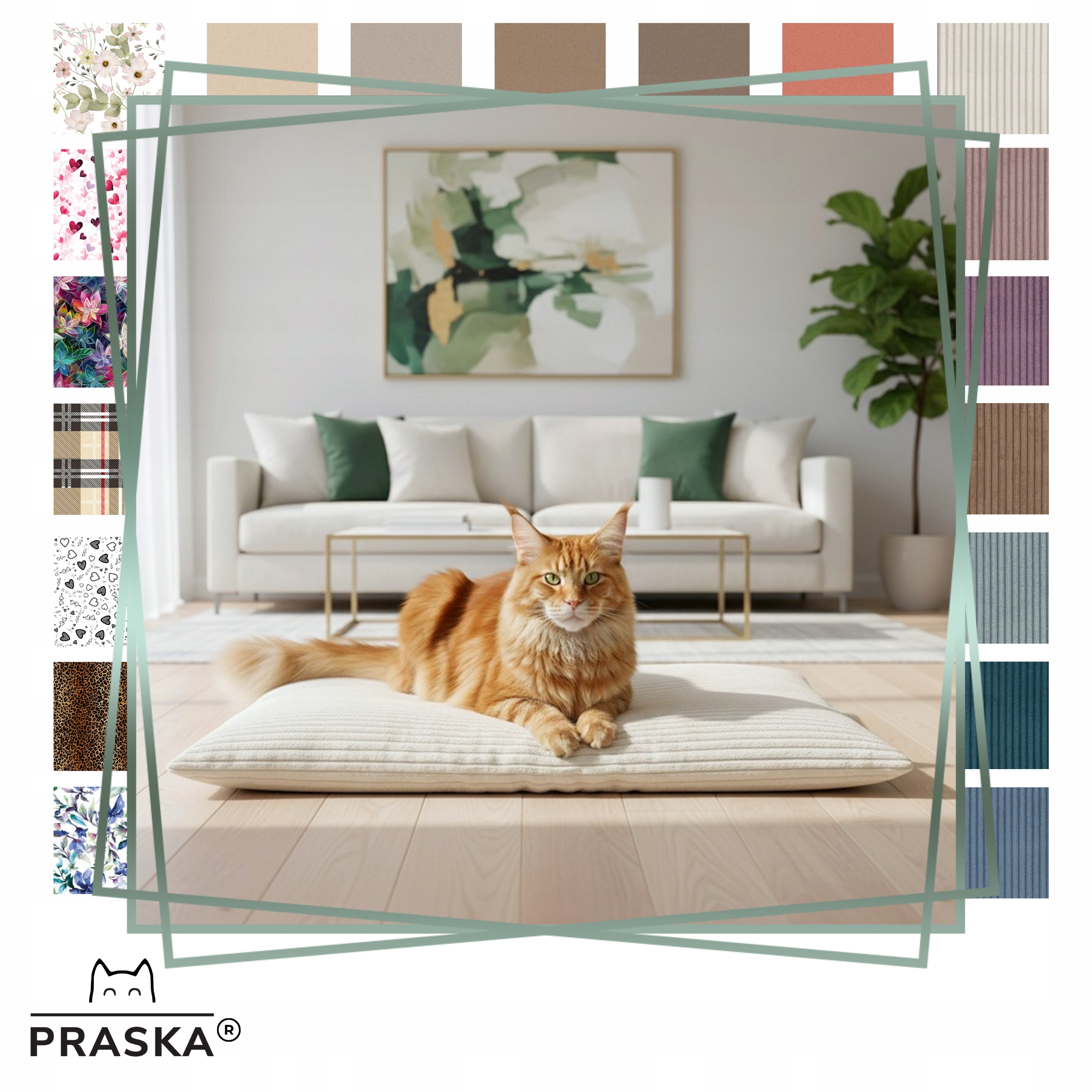 Pražská Pelíšek pro kočky podložka Pik 75x55 cm Personalizovaný výběr barev