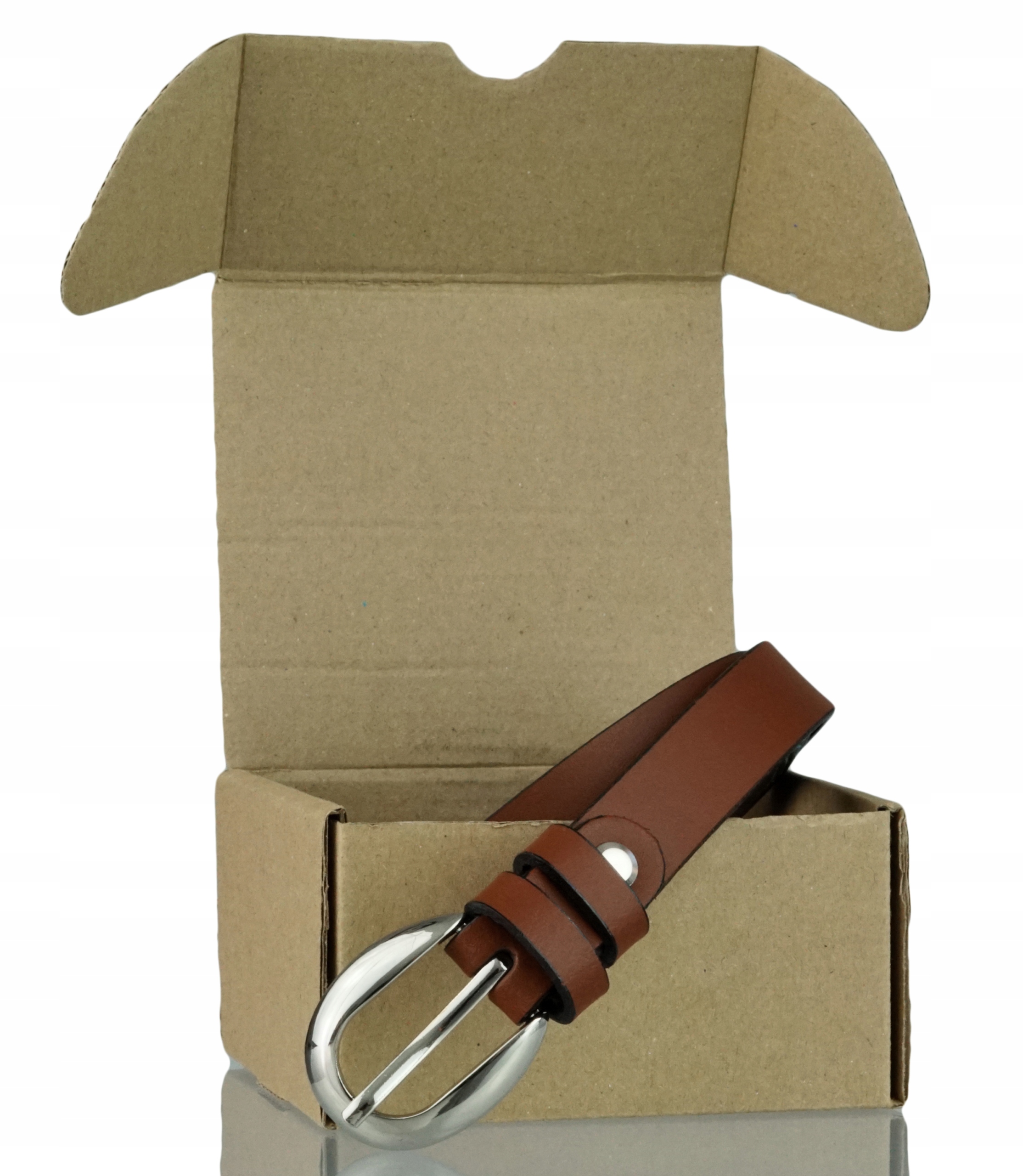 SKÓRZANY DAMSKI PASEK BLAKARDO 2 CM BRĄZOWY 100 Kolor brązowy