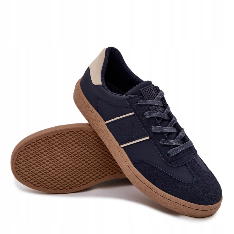 Pánské Nízké Šněrovací Tenisky Big Star SS174079 Tmavě Modré 41