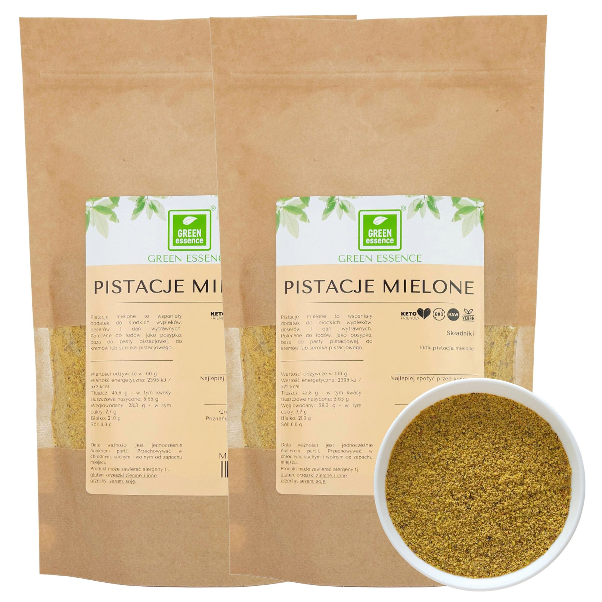 Pistácie Mleté pražené bez soli přírodní 500g Pistáciová mouka přírodní