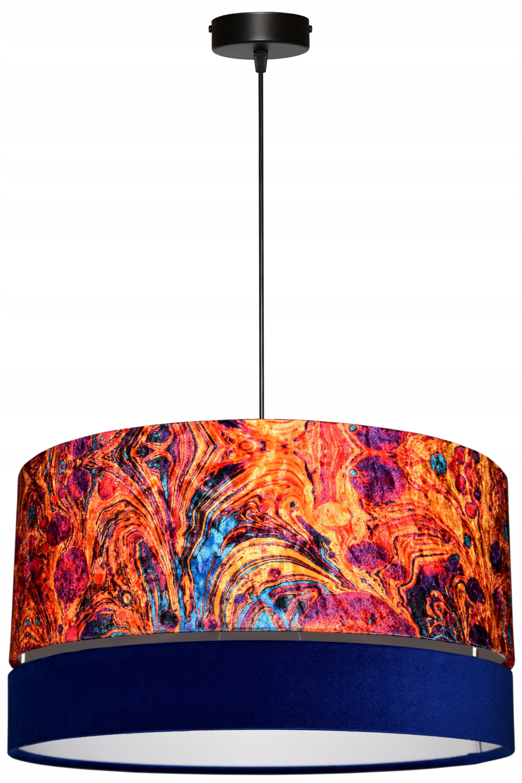 Závesná stropná lampa Zwis Luster Tienidlo E27 40/22 cm Lawa Panca Velúr