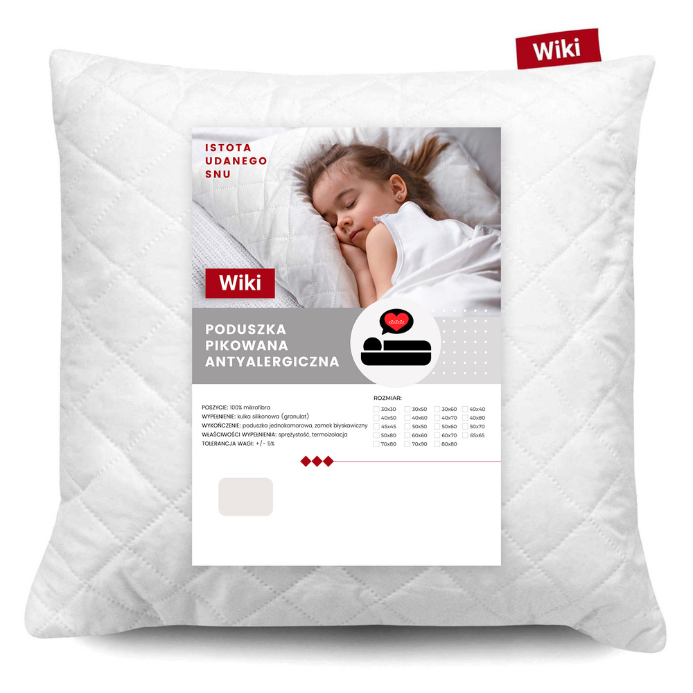 

Poduszka Pikowana z Suwakiem Antyalergiczna 30x30