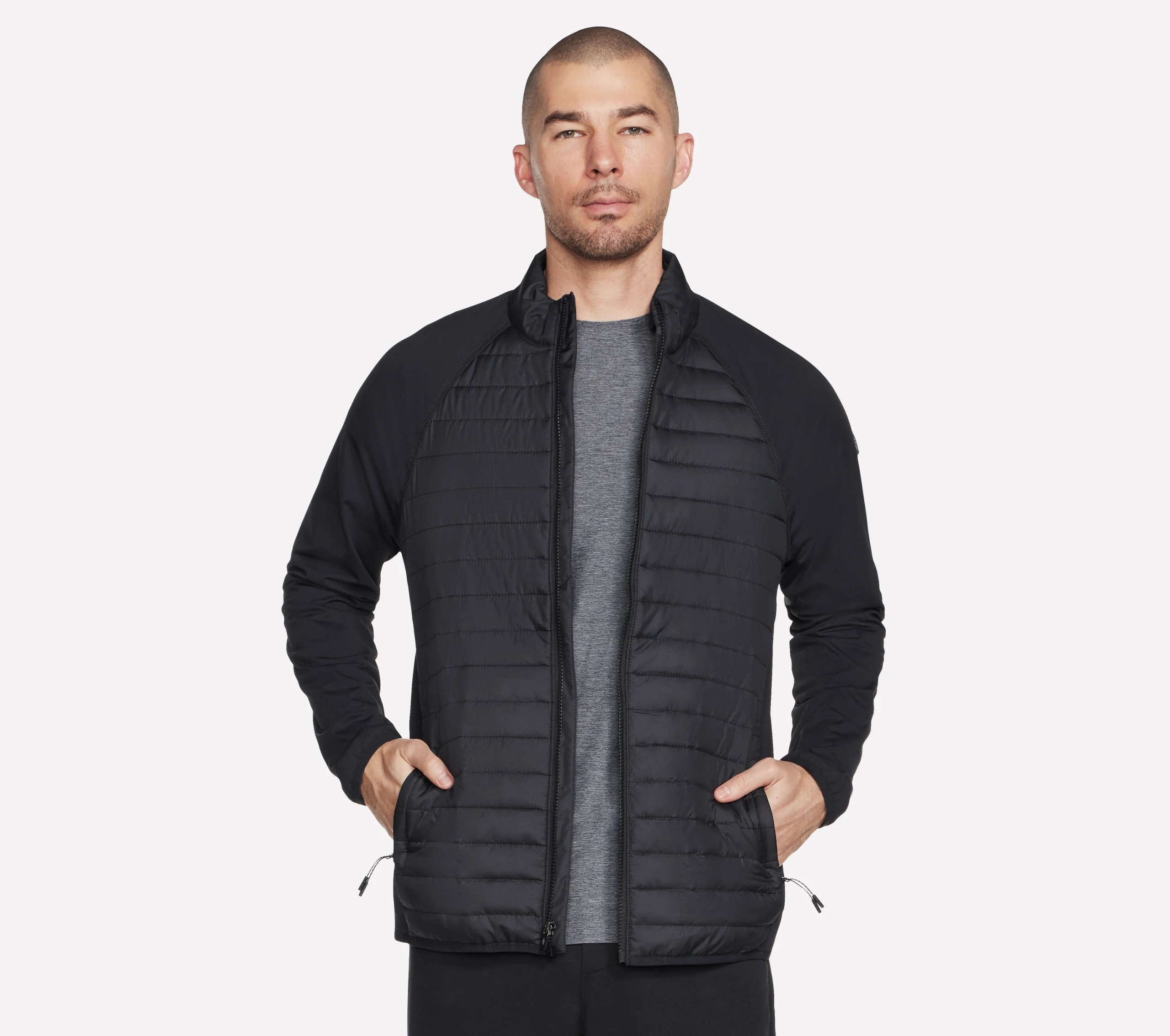 Pánská bunda Skechers Go Shield Hybrid Jacket černá JA23 Blk