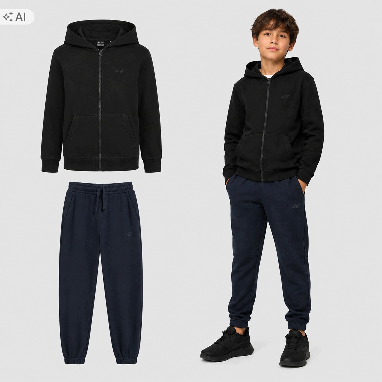 Komplet Chłopięcy Dresowy 4F Bluza Spodnie Zestaw Sportowy 122 SS26